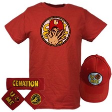 John Cena U Can't C Me Red Gold Boys Kids Costume T-shirt Hat Wristband