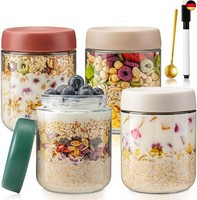 Overnight Oats GläSer Mit Deckel, 500Ml EinmachgläSer Mit Schraubdeckel Meal Pre
