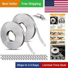 Hose Clamps Stainless Steel, Hose Clamp Assortment Kit, 32.81FT DIY Large Adj...