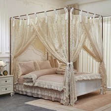 Mosquitera 2026 Botón Jacquard Piso Palacio Cama Red y Soporte Negro