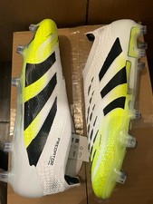 Adidas Predator Elite LL FG Soccer Cleats White/Core Black/Lucid Lemon Size 10