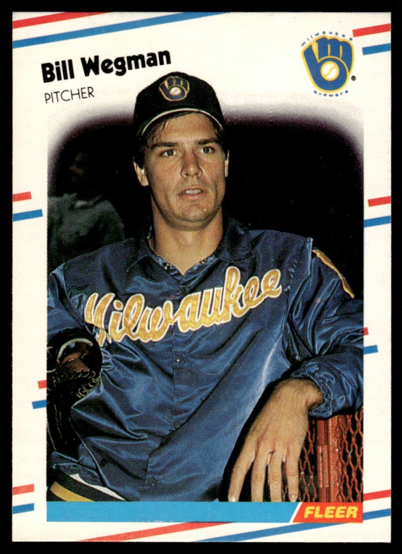 1988 Fleer Milwaukee Brewers Bill Wegman #177