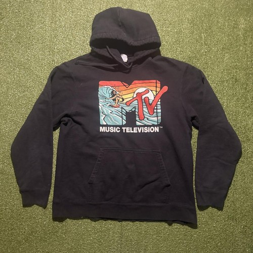 MTV Music Television Black Hoodie - Port & Company - Size L