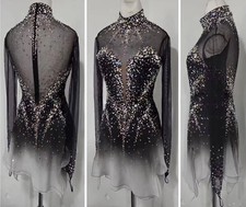 Ice Figure Skating Dress Rhythmic Gymnastics Twirling Competition black dyeing