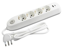BTICINO Ciabatta Multipresa Elettrica Poker 6 Posti 2 Prese USB e 4 Prese