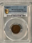 1908 S Indian Head Cent - PCGS - Environmental Damage VF Detail
