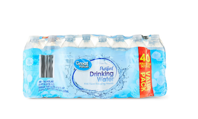 #ad Great Value Purified Drinking Water 16.9 fl oz Bottles 40 Count Pack $4.10