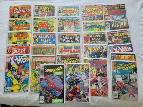 Vintage Marvel Comic Book Lot Spider-Man X-Men Daredevil Fantastic Four - LOT A