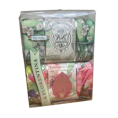 La Florentina Italian Soap Wild Rose & Lily of the Valley 2-Pack 7oz Bars | E8