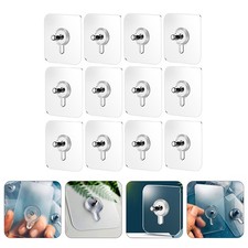 20 Pcs Clear Acrylic Wall Hooks Non Trace Seamless Kitchen Sticker Home Hooks