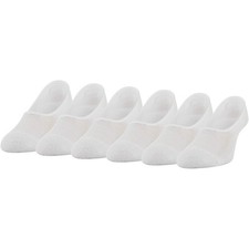 Peds Women's Zoned Cushion Mid Cut No Show Socks, 6-Pairs White 6-pairs 