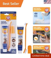 Complete Dog Dental Care Kit: Beef Flavor Toothpaste, Toothbrush Fingerbrush