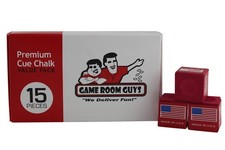 Game Room Guys Premium Pool Cue Chalk for Billiards  Snooker Red 15 Piece