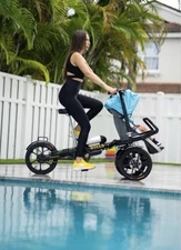 Folding Electric Bike Scooter w/ Stroller Seat 20MPH 48V 35mi Range 16” Wheels