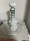 Jim Beam Decanter Blue/Purple/Grey Swirl Slag Milk Glass Vintage