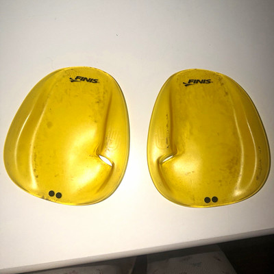 FINIS Agility Yellow Swim Hand Paddles Pair Swimming Training Aids