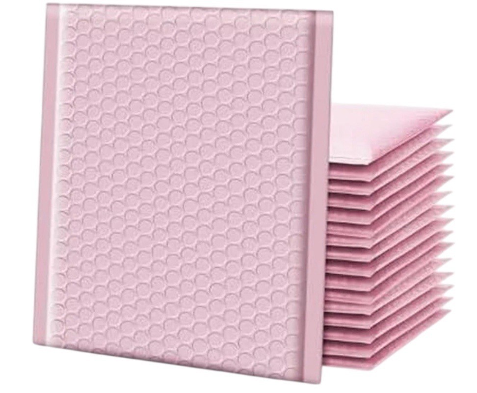 6x9 Baby Pink Bubble Poly Mailers 25 Pack Self Seal Padded Shipping Bags