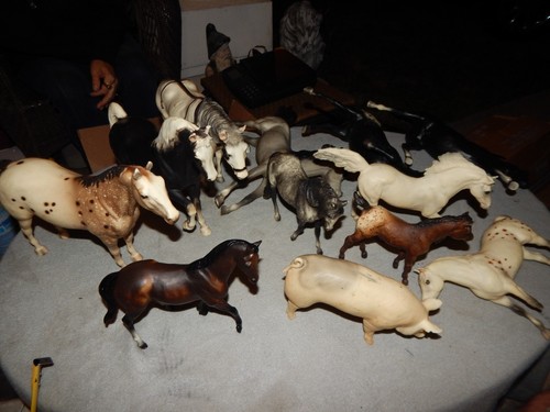 Vintage? Breyer Horses Lot Of 10 + 1 Pig & Bonus Estate Find