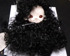BJD black doll wig 14-15" NO DOLL HEAD INCLUDED playhouse Sherry 2