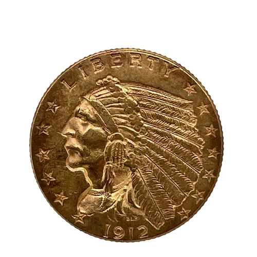 1912  $2.50 Dollar Indian Head Quarter Eagle Unc. U.S Gold Coin