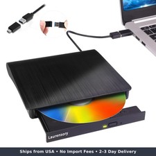 External CD DVD Drive For Laptop CD Burner DVD Player USB 3.0 C Black