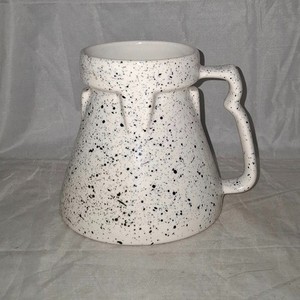 Star Trek DS9 Raktajino Style Notched Z Handle White w/Black Speckle MUG