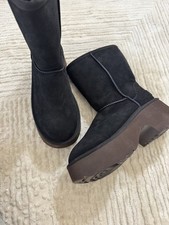 New UGG Classic Short New Heights boots in black suede Size 8