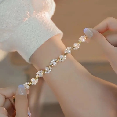 Elegant Bohemian Style Pearl Bracelet, 1 PC Faux Pearl, Women's Fashion Jewelry - 第 5/5 張圖片