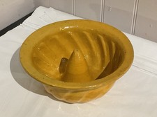 Vintage Kugelhopf Cake Mold: Yellow Ceramic Bundt Pan | Alsace Mould