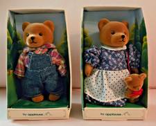 Vintage Applause Mama, Baby and Papa Teddy Bear Story figures 1986 New In Box