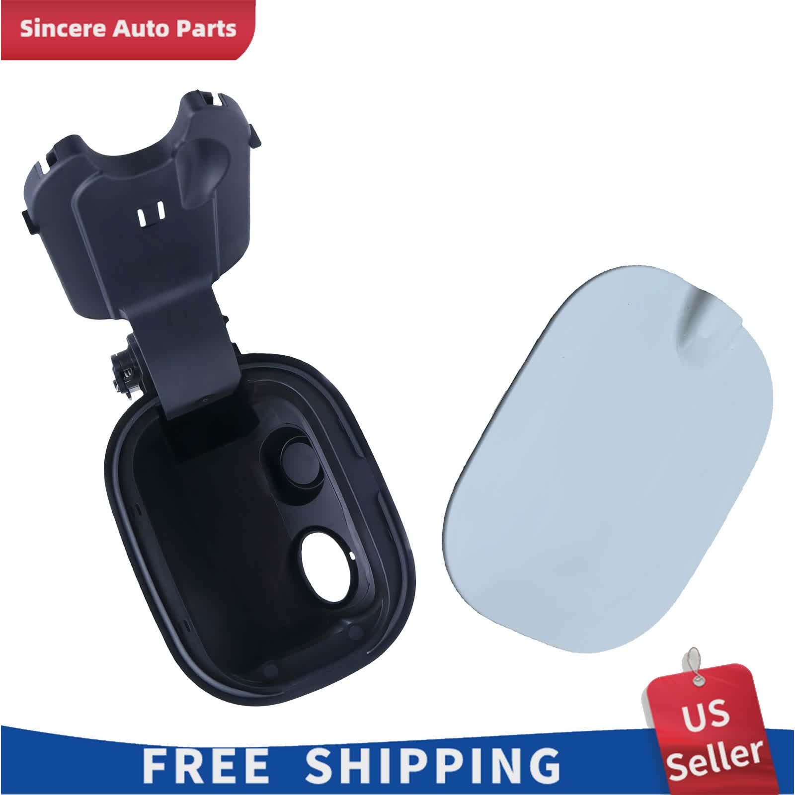 Fuel Tank Filler Pipe Housing with white Cap Door For 19-25 Chevy Silverado 1500