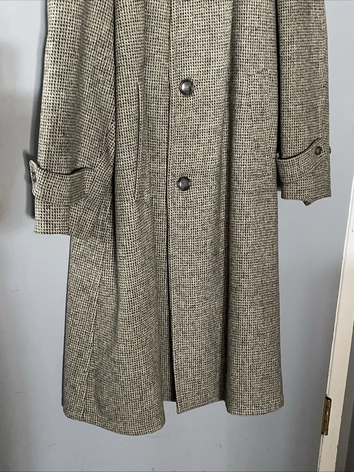 Harris Tweed Vintage Handwoven Scottish Wool Overcoat Jacket Men 42-44 - Image 3 of 4