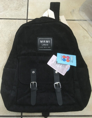 Cord Anti Diebstahl Rucksack mehrere Taschen Riemen Tasche Reißverschluss gepolstert NEU schwarz