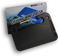 Steering Wheel Tray Desk, Portable Laptop Food Table for Eating Color: Black