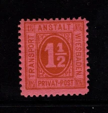 Germany Wiesbaden 1.5p Private Post Pink Paper Mint NH - S48636