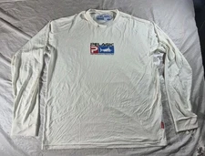 Pelagic AquaTek UVA Sunshirt Long Sleeve White Nylon Fishing Shirt Size XL