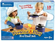 Learning Resources Pretend  Play Pro Chef Toy Set Children Toddler Kids Kitchen