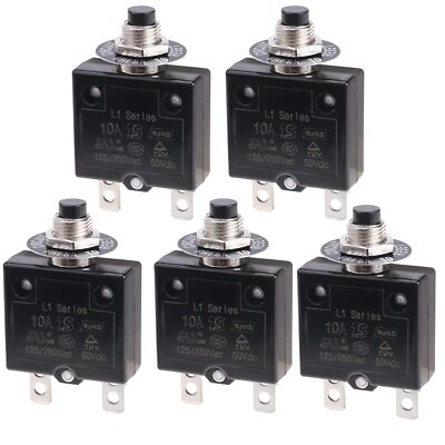 Thermal Circuit Breaker 10 Amps Thermal Overload Protector L1 Series 125-250V...