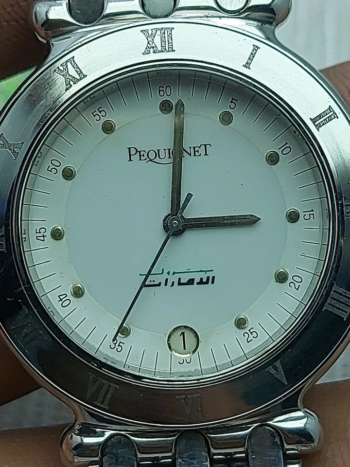 Reloj Pequignet U.A.E esfera de regalo todo acero para hombre cuarzo 37 mm zafiro gritos suizo Foto 2 de 4