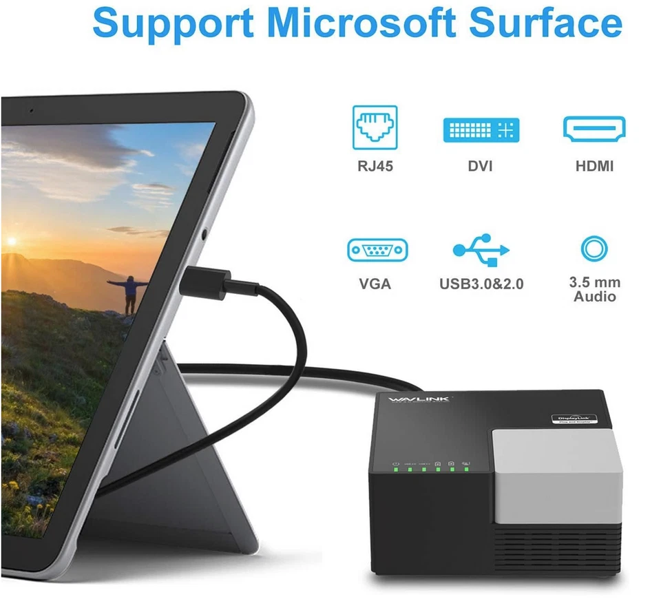 WAVLINK USB 3.0 Laptop Docking Station Dual Monitors, DisplayLink Computer Do... - Image 4 of 4