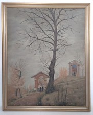 ANTICO QUADRO SANTUARIO DIPINTO BORGOSESIA SANTA CRISTINA VALSESIA ARTE SACRA