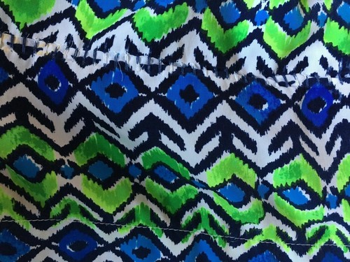 Women's Romper Blue Aztec Elastic Waist with Skirt 23" waist 26" Length 017-73 - Picture 6 of 10