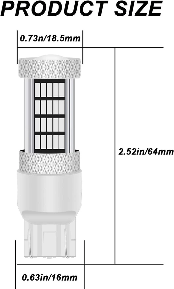 7443 LED Brake Tail Light Bulbs Super Bright Red 7440 7441 7444 T20 W21W 7444NA - Image 4 of 4