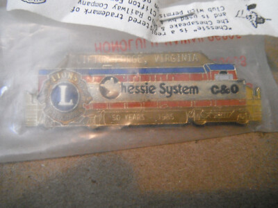 New Vtg 1985 Lions Club 50 Year Pin Clifton Forge Va Chessie System C&O Train