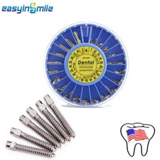 Dental Stainless Steel Screw Post Endo Root Canal Pins Golden Plated with Drill