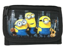 Minions Bob Kevin  Stuart Kids Tri-Fold Wallet Coin Holder Bag Black 