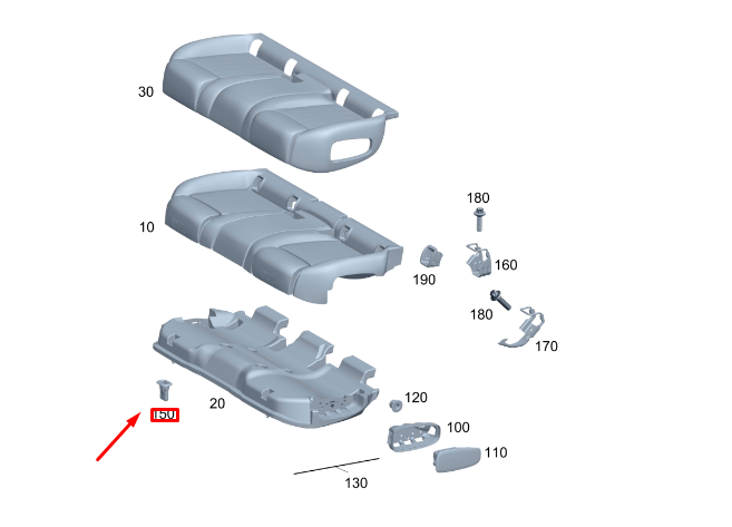 MERCEDES-BENZ GLA H247 Rear Seat Cushion Bracket A1779231400 NEW 