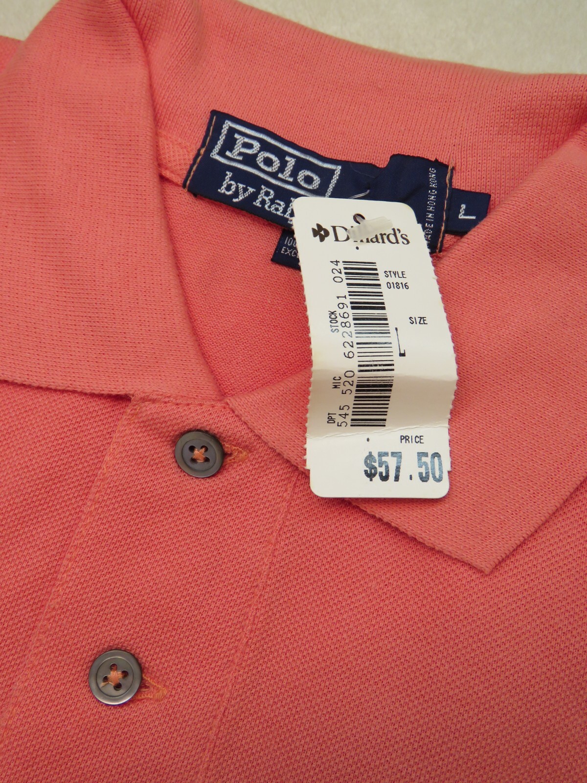 RALPH LAUREN Design ~ Stylish Polo Golf SHIRT ~ Large ~ NEW with Tag