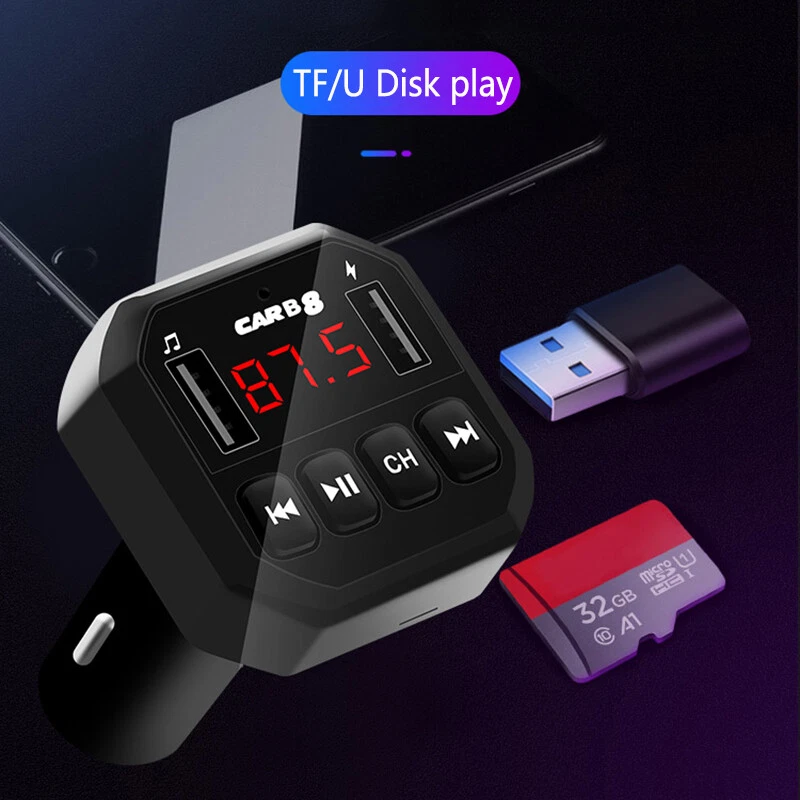 USB Car MP3 Player Bluetooth 5.0 FM modulator Kit 3.1A Fast Charger in-car Acces - Bild 3 von 4