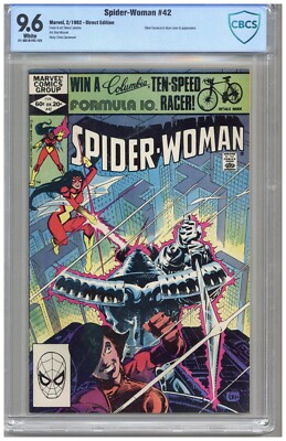 Spider-Woman  # 42  CBCS   9.6   NM+   White pages  2/82  Silver  Samurai & Vipe
